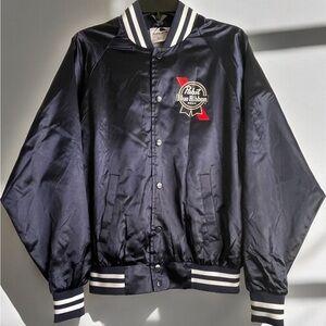 Pabst Blue Ribbon Men's Black Satin Jacket